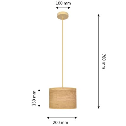 Κρεμαστό φωτιστικό οροφής ALBA 1xE27/15W/230V διάμετρος 20 cm καφέ