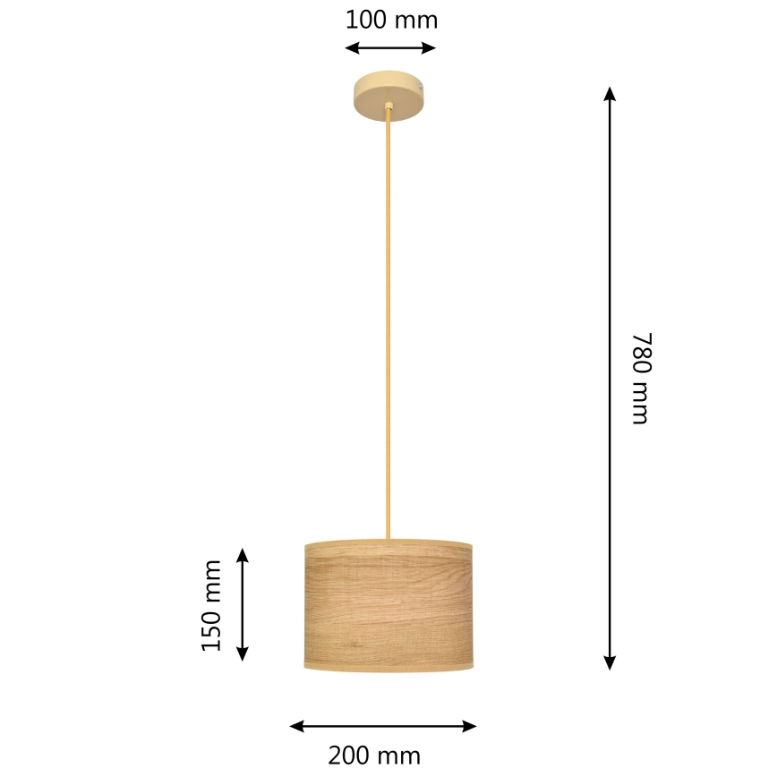 Κρεμαστό φωτιστικό οροφής ALBA 1xE27/15W/230V διάμετρος 20 cm καφέ
