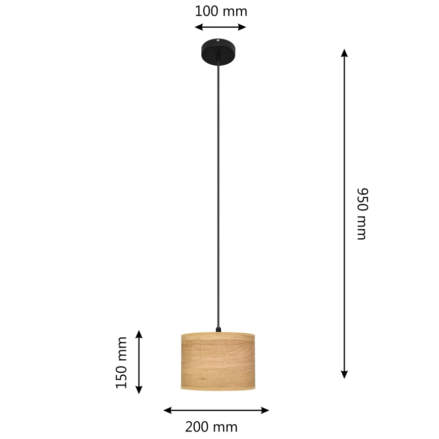 Κρεμαστό φωτιστικό οροφής ALBA 1xE27/15W/230V διάμετρος 20 cm καφέ/μαύρο
