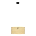 Κρεμαστό φωτιστικό οροφής ALBA 1xE27/15W/230V διάμετρος 40 cm rattan/μαύρο