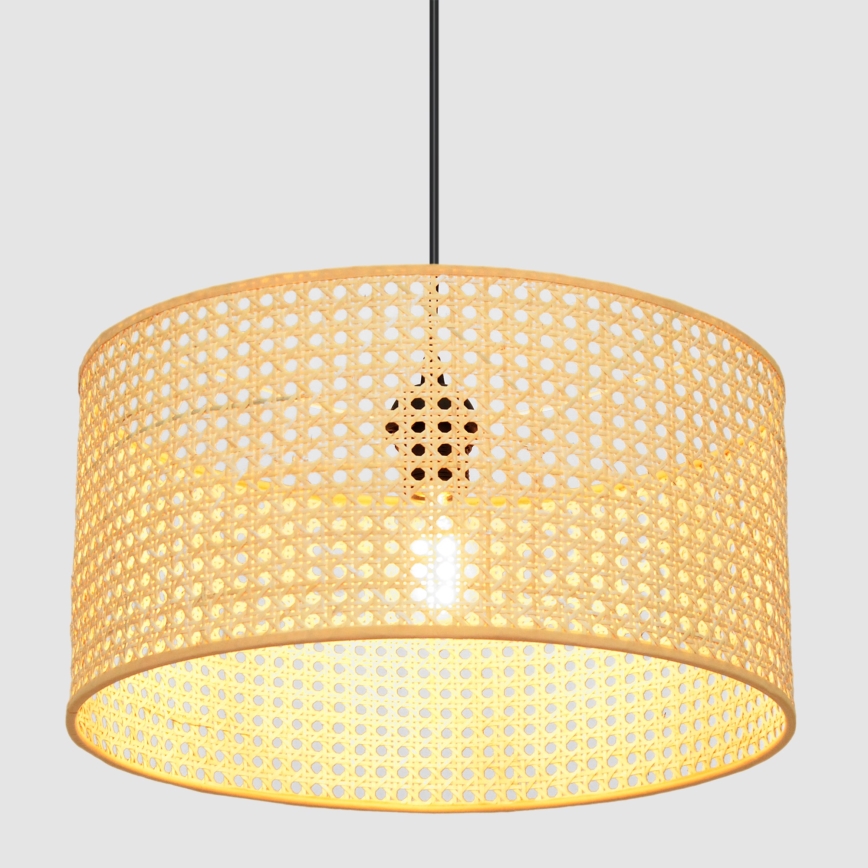 Κρεμαστό φωτιστικό οροφής ALBA 1xE27/15W/230V διάμετρος 40 cm rattan/μαύρο