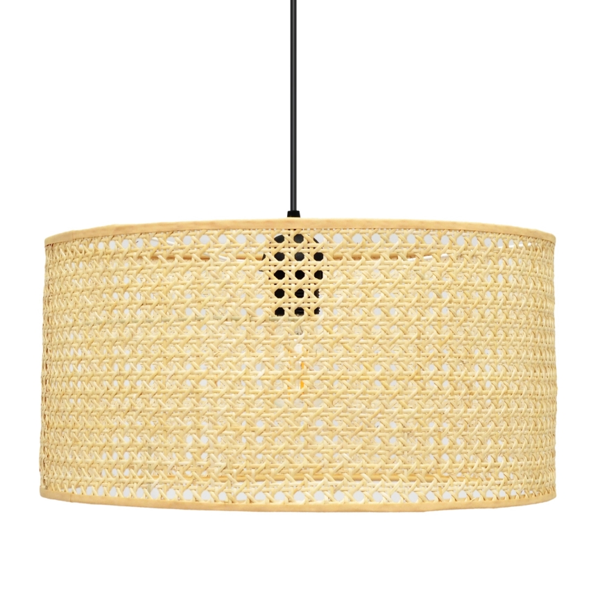 Κρεμαστό φωτιστικό οροφής ALBA 1xE27/15W/230V διάμετρος 40 cm rattan/μαύρο