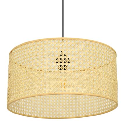 Κρεμαστό φωτιστικό οροφής ALBA 1xE27/15W/230V διάμετρος 40 cm rattan/μαύρο
