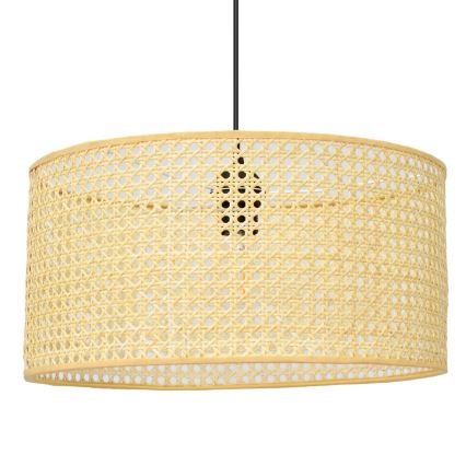 Κρεμαστό φωτιστικό οροφής ALBA 1xE27/15W/230V διάμετρος 40 cm rattan/μαύρο