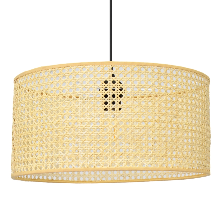 Κρεμαστό φωτιστικό οροφής ALBA 1xE27/15W/230V διάμετρος 40 cm rattan/μαύρο