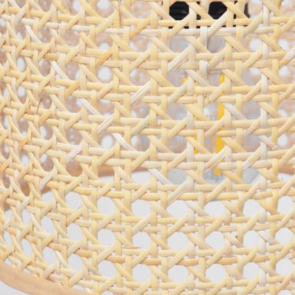 Κρεμαστό φωτιστικό οροφής ALBA 1xE27/15W/230V διάμετρος 40 cm rattan/μαύρο