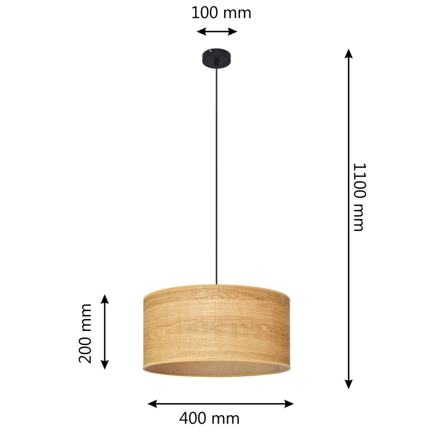 Κρεμαστό φωτιστικό οροφής ALBA 1xE27/15W/230V διάμετρος 40 cm καφέ/μαύρο