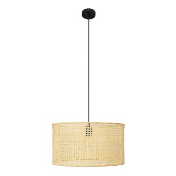 Κρεμαστό φωτιστικό οροφής ALBA 1xE27/15W/230V διάμετρος 45 cm rattan/μαύρο