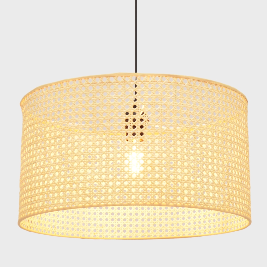 Κρεμαστό φωτιστικό οροφής ALBA 1xE27/15W/230V διάμετρος 45 cm rattan/μαύρο