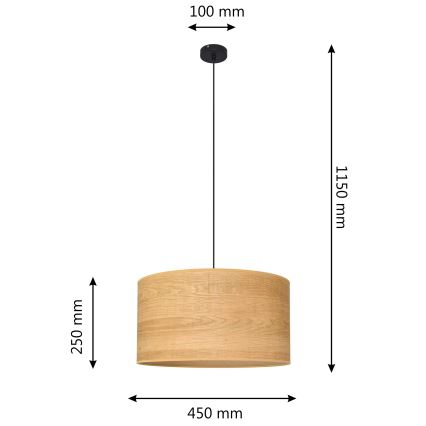 Κρεμαστό φωτιστικό οροφής  ALBA 1xE27/15W/230V διάμετρος 45 cm καφέ/μαύρο