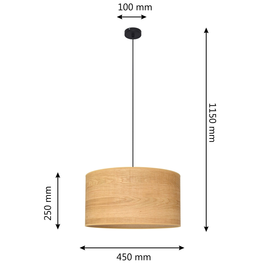 Κρεμαστό φωτιστικό οροφής  ALBA 1xE27/15W/230V διάμετρος 45 cm καφέ/μαύρο