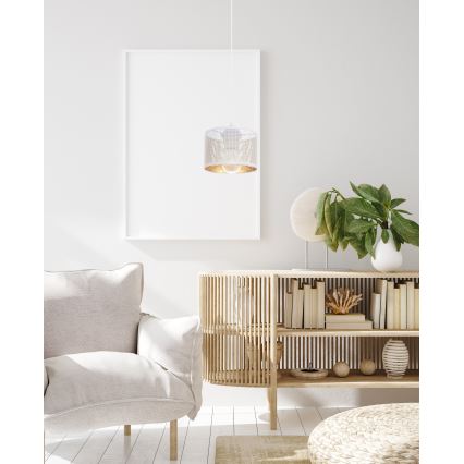 Κρεμαστό φωτιστικό οροφής ALDO 1xE27/60W/230V διάμετρος 15 cm λευκό