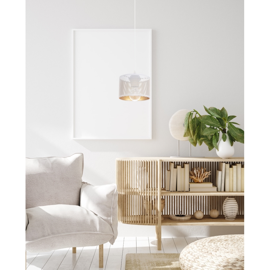 Κρεμαστό φωτιστικό οροφής ALDO 1xE27/60W/230V διάμετρος 15 cm λευκό