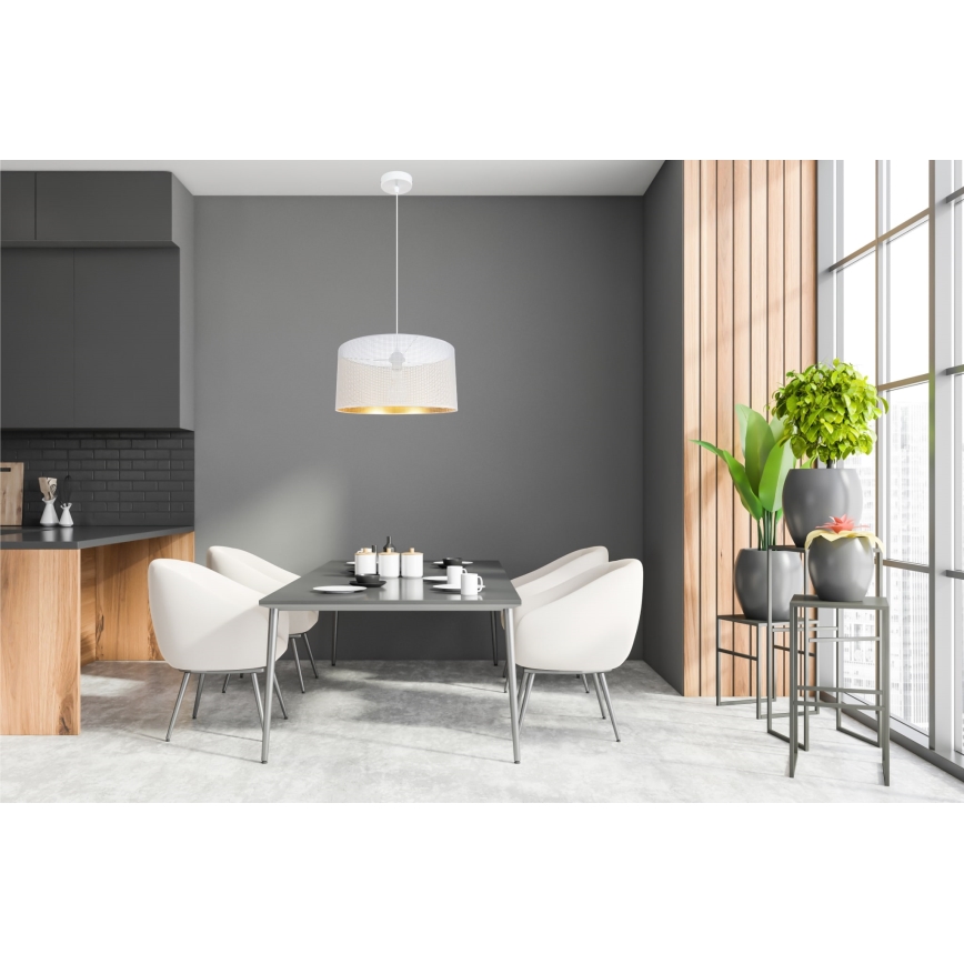 Κρεμαστό φωτιστικό οροφής ALDO 1xE27/60W/230V διάμετρος 40 cm λευκό