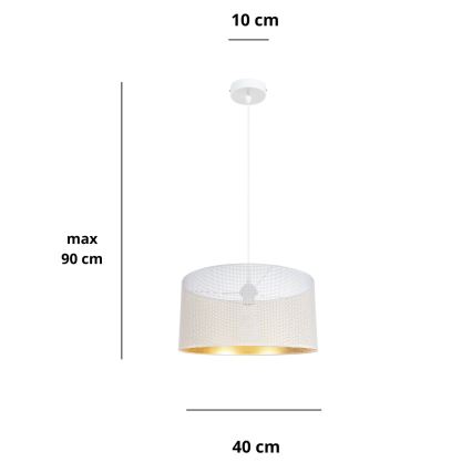 Κρεμαστό φωτιστικό οροφής ALDO 1xE27/60W/230V διάμετρος 40 cm λευκό