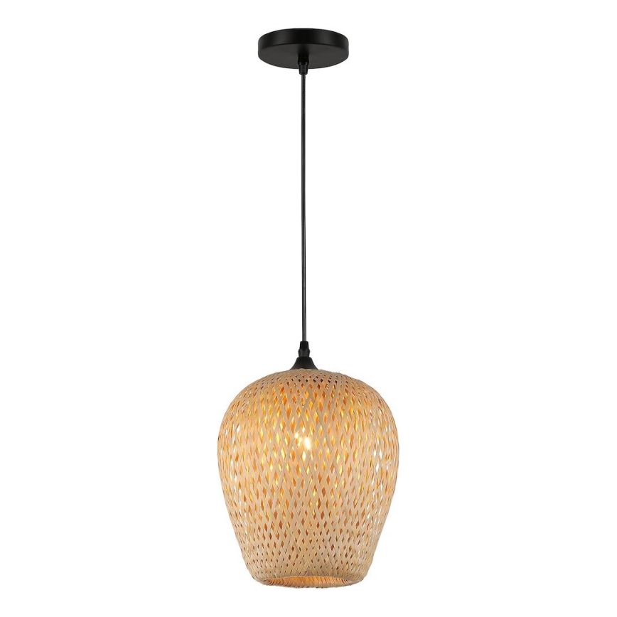 Κρεμαστό φωτιστικό οροφής ALMA 1xE27/60W/230V διάμετρος 23 cm μπαμπού