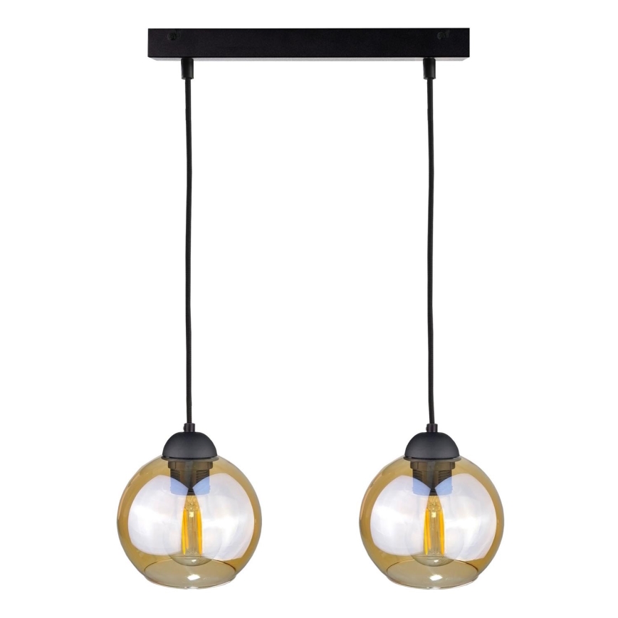 Κρεμαστό φωτιστικό οροφής AMBRE BLACK 2xE27/60W/230V