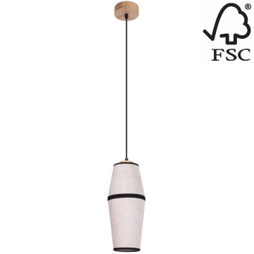 Κρεμαστό φωτιστικό οροφής AMIGO 1xE27/25W/230V δρυς – FSC πιστοποίηση