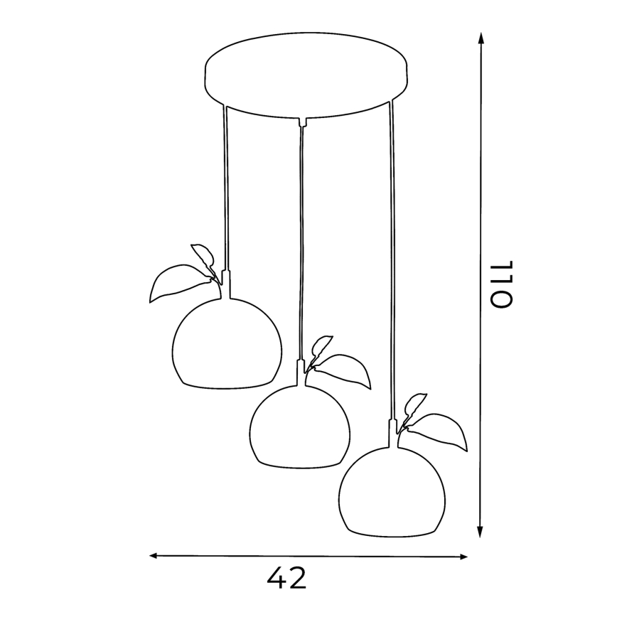 Κρεμαστό φωτιστικό οροφής APPLE 3xE27/15W/230V πολύχρωμα