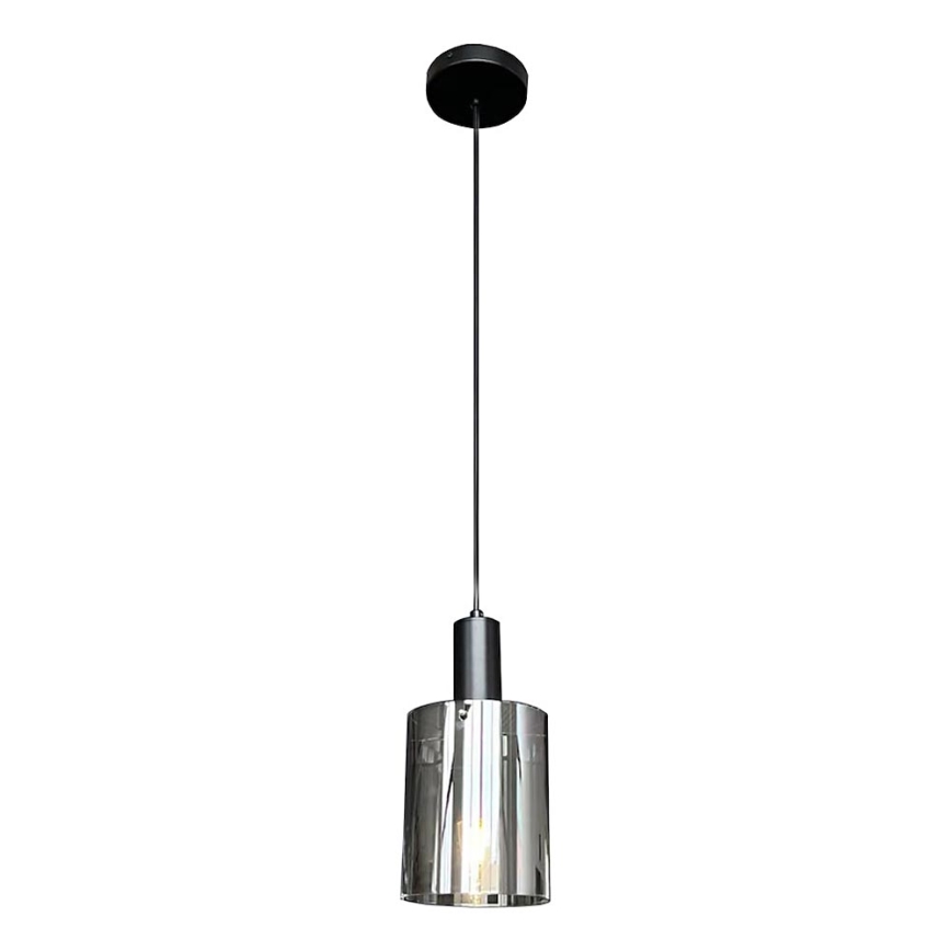 Κρεμαστό φωτιστικό οροφής ARCADIA 1xE27/60W/230V διάμετρος 13 cm μαύρο/φιμέ