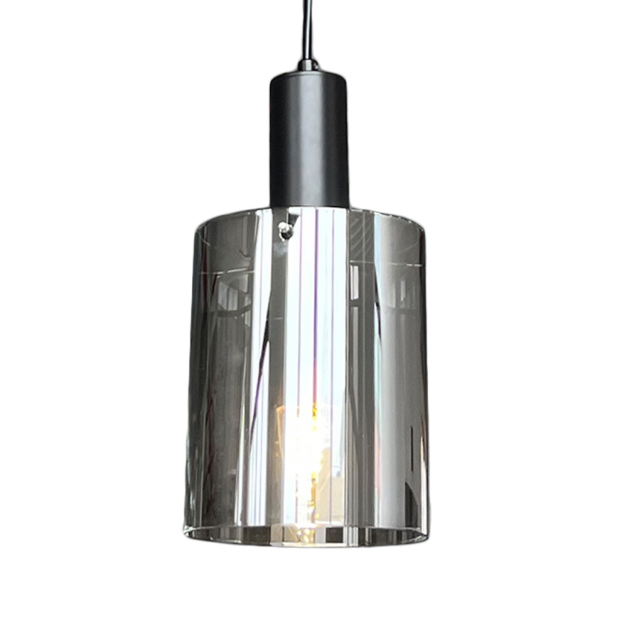 Κρεμαστό φωτιστικό οροφής ARCADIA 1xE27/60W/230V διάμετρος 13 cm μαύρο/φιμέ