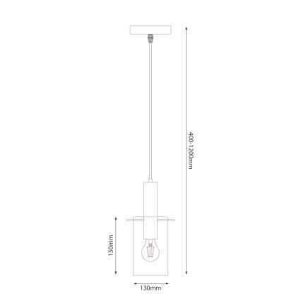 Κρεμαστό φωτιστικό οροφής ARCADIA 1xE27/60W/230V διάμετρος 13 cm μαύρο/φιμέ