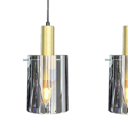 Κρεμαστό φωτιστικό οροφής ARCADIA 3xE27/60W/230V χρυσό/φιμέ