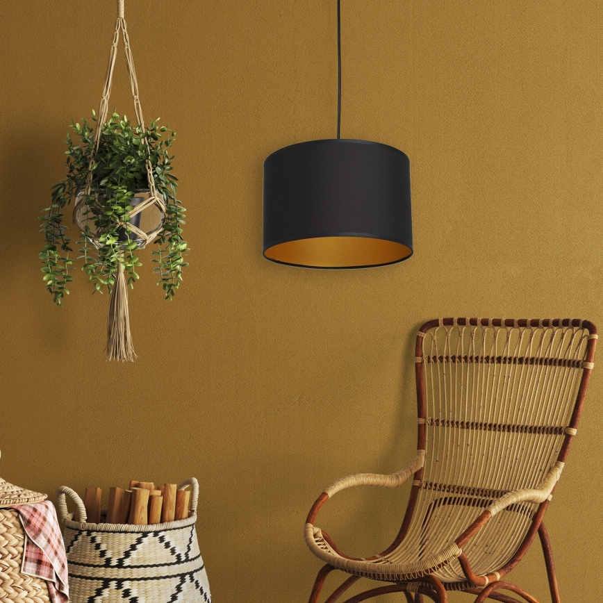 Κρεμαστό φωτιστικό οροφής ARDEN 1xE27/60W/230V δ. 25 cm μαύρο/χρυσαφί
