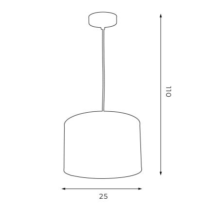 Κρεμαστό φωτιστικό οροφής ARDEN 1xE27/60W/230V δ. 25 cm μαύρο/χρυσαφί