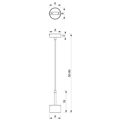 Κρεμαστό φωτιστικό οροφής ARENA 1xGX53/11W/230V λευκό/χρυσαφί