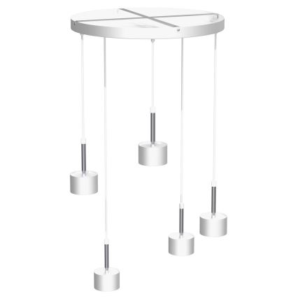 Κρεμαστό φωτιστικό οροφής ARENA 5xGX53/11W/230V λευκό/γυαλιστερό χρώμιο