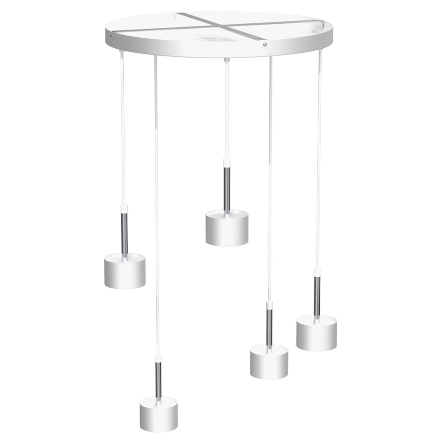 Κρεμαστό φωτιστικό οροφής ARENA 5xGX53/11W/230V λευκό/γυαλιστερό χρώμιο