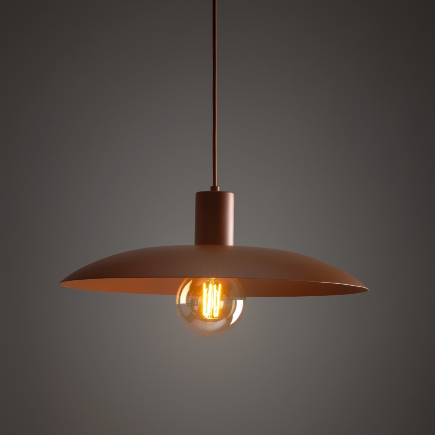 Κρεμαστό φωτιστικό οροφής ASTRA 1xE27/15W/230V διάμετρος 41 cm τούβλο