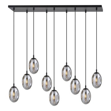 Κρεμαστό φωτιστικό οροφής ASTRAL 9xE14/10W/230V μαύρο/φιμέ