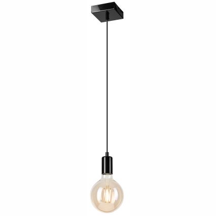 Κρεμαστό φωτιστικό οροφής ASTRID 1xE27/60W/230V γυαλιστερό μαύρο
