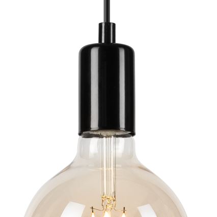 Κρεμαστό φωτιστικό οροφής ASTRID 1xE27/60W/230V γυαλιστερό μαύρο