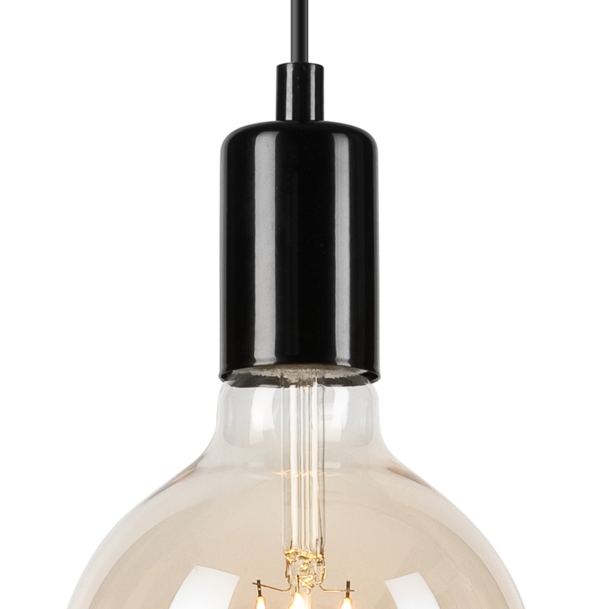 Κρεμαστό φωτιστικό οροφής ASTRID 1xE27/60W/230V γυαλιστερό μαύρο