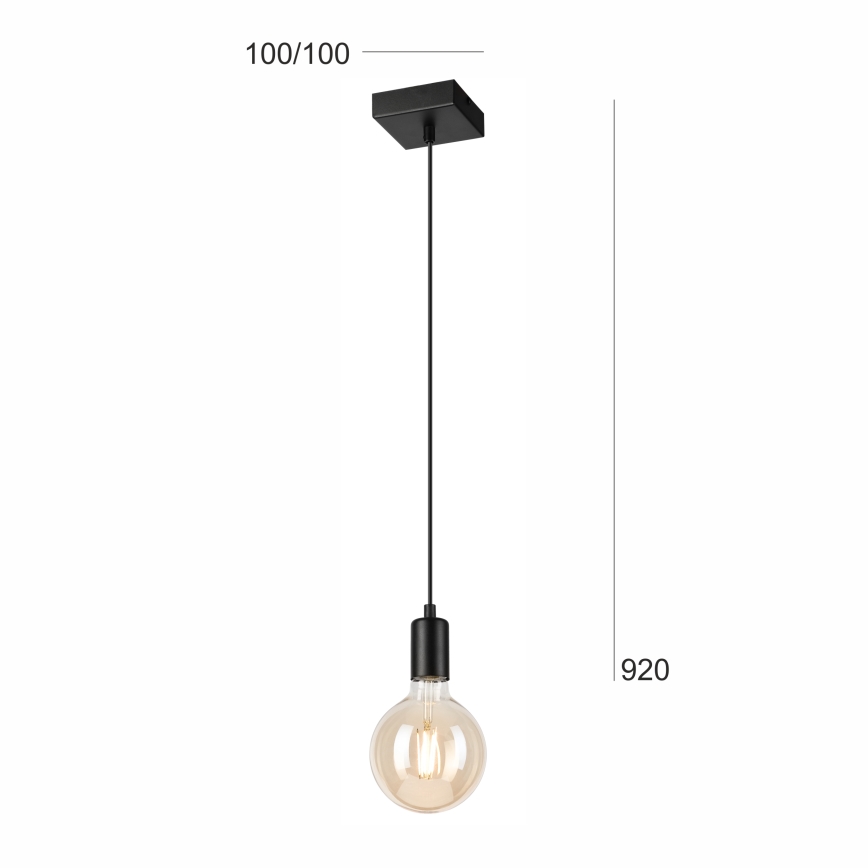 Κρεμαστό φωτιστικό οροφής ASTRID 1xE27/60W/230V ματ μαύρο