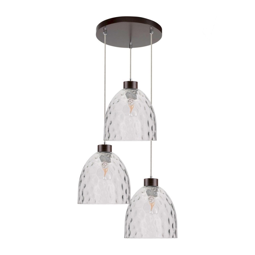 Κρεμαστό φωτιστικό οροφής AURA 3xE27/60W/230V οξιά