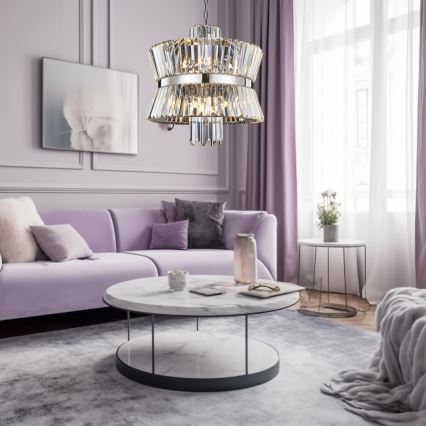 Κρεμαστό φωτιστικό οροφής AURELIA 12xE14/40W/230V ματ χρώμιο