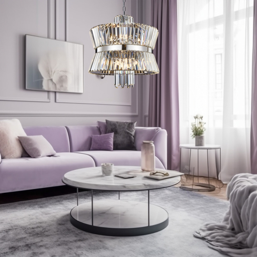 Κρεμαστό φωτιστικό οροφής AURELIA 12xE14/40W/230V ματ χρώμιο