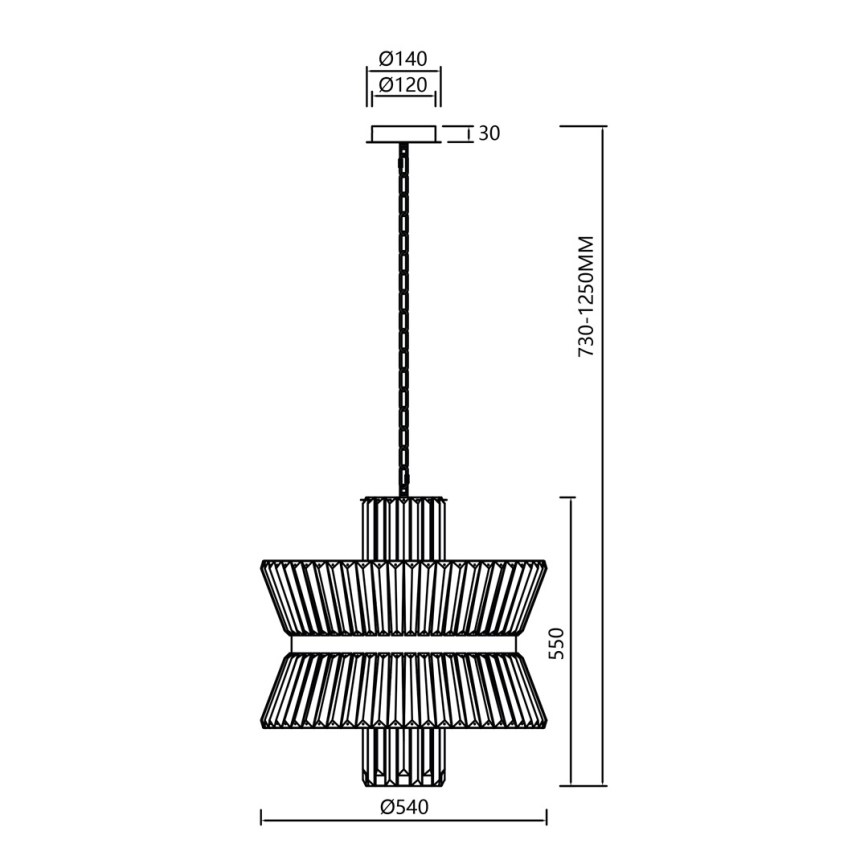 Κρεμαστό φωτιστικό οροφής AURELIA 12xE14/40W/230V ματ χρώμιο
