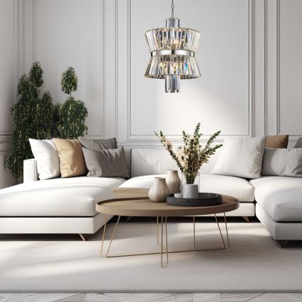Κρεμαστό φωτιστικό οροφής AURELIA 8xE14/40W/230V ματ χρώμιο