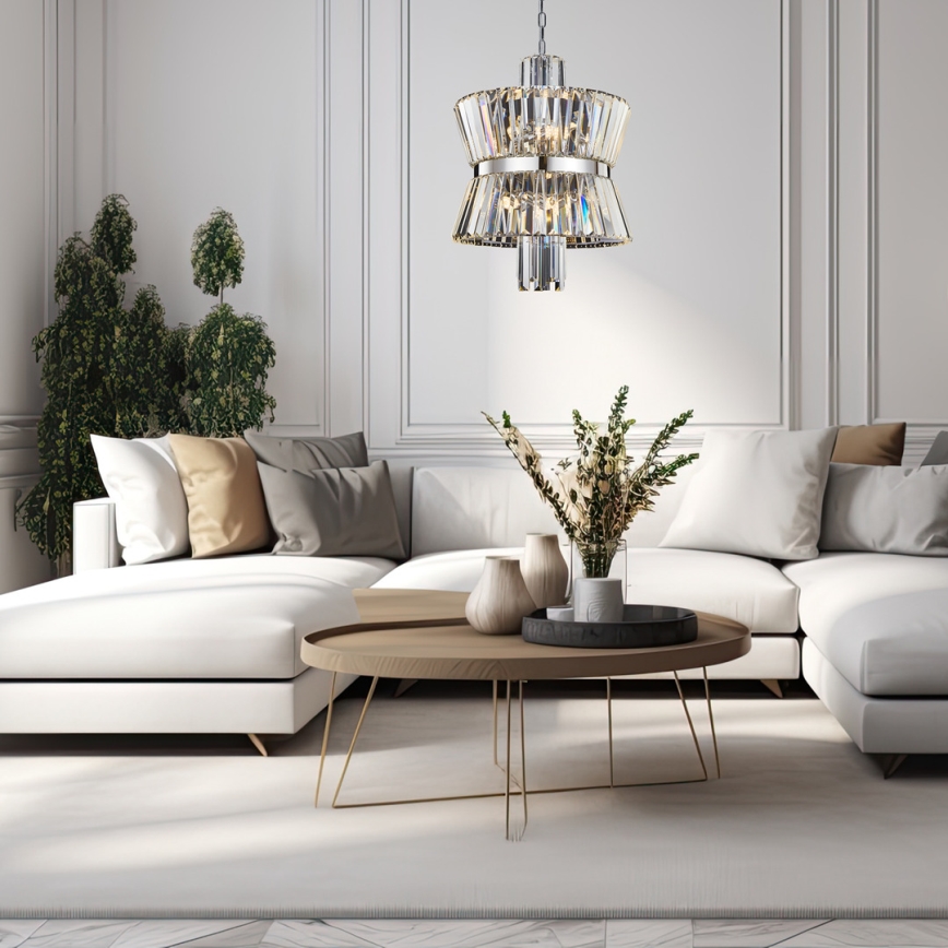 Κρεμαστό φωτιστικό οροφής AURELIA 8xE14/40W/230V ματ χρώμιο