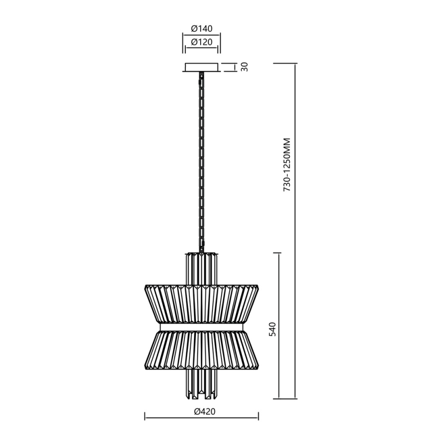 Κρεμαστό φωτιστικό οροφής AURELIA 8xE14/40W/230V ματ χρώμιο