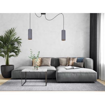 Κρεμαστό φωτιστικό οροφής AVALO 2xE27/60W/230V spider γκρι