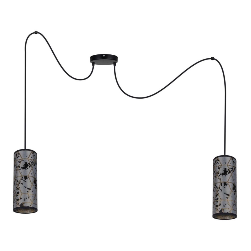 Κρεμαστό φωτιστικό οροφής AVALO 2xE27/60W/230V spider γκρι/μαύρο