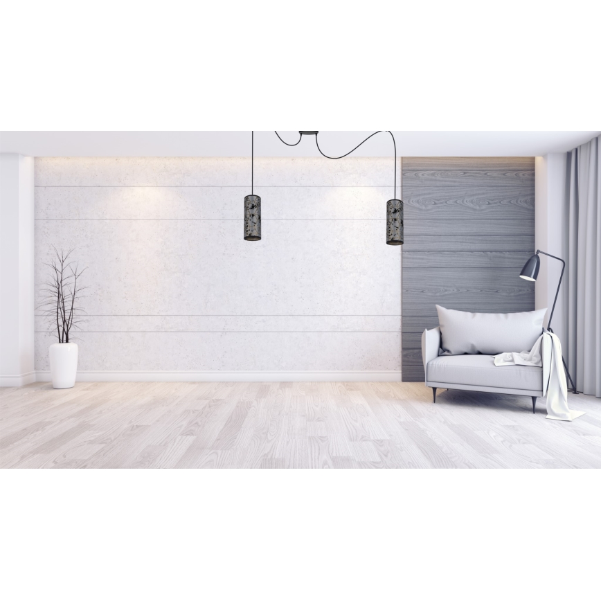 Κρεμαστό φωτιστικό οροφής AVALO 2xE27/60W/230V spider γκρι/μαύρο