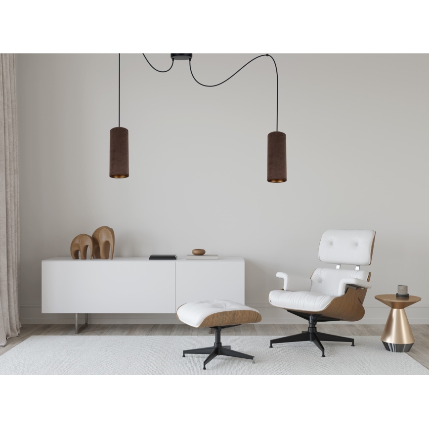 Κρεμαστό φωτιστικό οροφής AVALO 2xE27/60W/230V spider καφέ/χαλκός