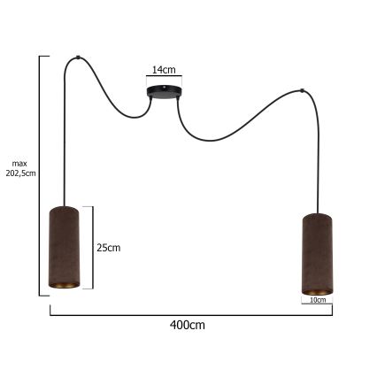 Κρεμαστό φωτιστικό οροφής AVALO 2xE27/60W/230V spider καφέ/χαλκός